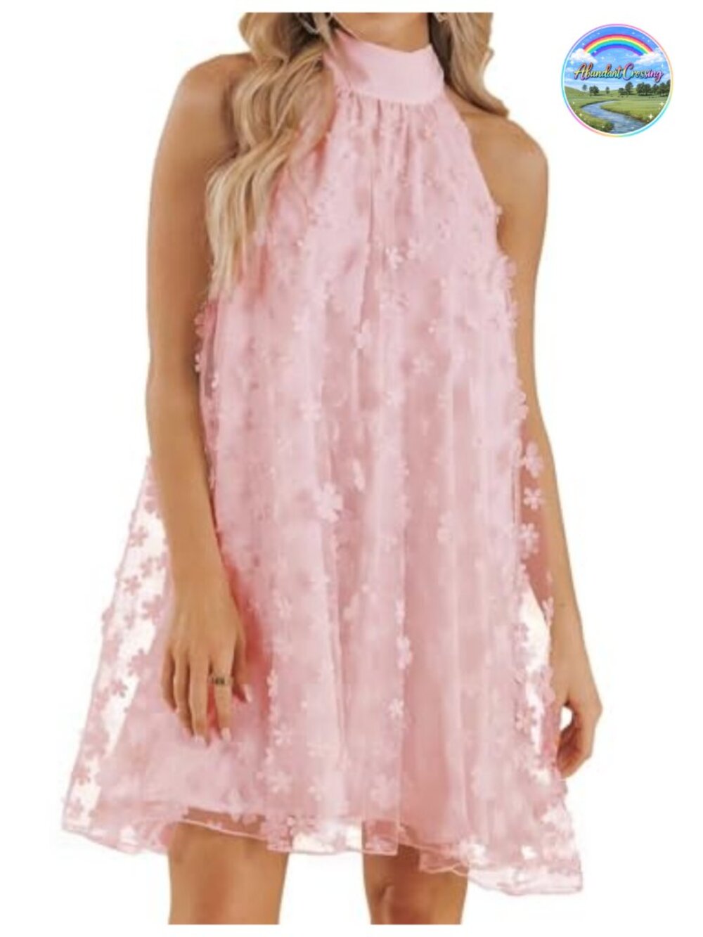 Womens Summer Halter Mini A-Line Swing Dress Chiffon Formal Cocktail